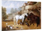 Horses in a Farmyard by John Frederick Herring Snr