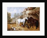 Horses in a Farmyard by John Frederick Herring Snr