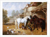 Horses in a Farmyard by John Frederick Herring Snr