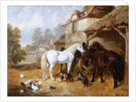 Horses in a Farmyard by John Frederick Herring Snr