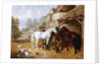 Horses in a Farmyard by John Frederick Herring Snr