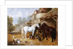 Horses in a Farmyard by John Frederick Herring Snr