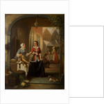 Dutch Market Scene by Henri Joseph Gommarus Carpentero