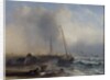 Seascape with Boats and Figures by Jock Wilson