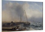Seascape with Boats and Figures by Jock Wilson