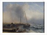 Seascape with Boats and Figures by Jock Wilson