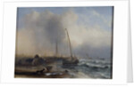 Seascape with Boats and Figures by Jock Wilson