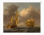 Dutch Galliots off the Coast by John Wilson (attr. to) Carmichael