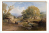 Landscape, Bridge and Figures by Thomas Miles (attr. to) Richardson