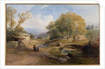 Landscape, Bridge and Figures by Thomas Miles (attr. to) Richardson