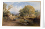 Landscape, Bridge and Figures by Thomas Miles (attr. to) Richardson