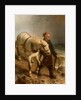Man with Horse and Lantern by School English