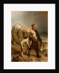 Man with Horse and Lantern by School English