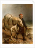 Man with Horse and Lantern by School English
