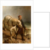 Man with Horse and Lantern by School English