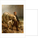 Man with Horse and Lantern by School English