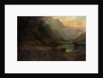 Highland Loch with Stag by Thomas Henry Gibb