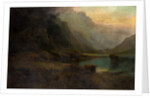 Highland Loch with Stag by Thomas Henry Gibb