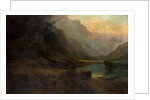 Highland Loch with Stag by Thomas Henry Gibb