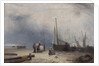 Coast Scene with Boats and Figures by School English