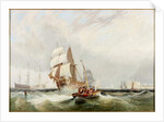 Shipping Inshore, a Boat Ferrying Passengers by John Wilson Carmichael