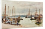 Fishing Harbour, North Shields, 1901 by Robert Jobling