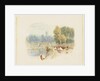 River Scene with Church by Myles Birket Foster