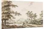 A River with Sailing Boats and a Horse and Cart by Samuel Alken