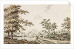 A River with Sailing Boats and a Horse and Cart by Samuel Alken
