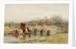 Village with Bridge by Henry George Hine