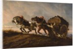 Horses Straining at a Load, 1864 by Charles (after) Verlat