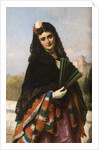 Spanish Lady with a Fan by John-Bagnold Burgess