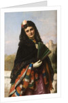Spanish Lady with a Fan by John-Bagnold Burgess