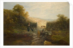 Shepherdess with Sheep by William Linnell