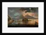 Naples at Night with Vesuvius Erupting by Pietro Antoniani