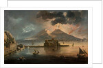 Naples at Night with Vesuvius Erupting by Pietro Antoniani