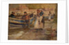 Harbour Scene with Fishermen by Robert Jobling