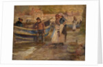 Harbour Scene with Fishermen by Robert Jobling