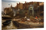 London River - The Limehouse Barge-Builders, 1877 by Charles Napier Hemy