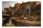 London River - The Limehouse Barge-Builders, 1877 by Charles Napier Hemy
