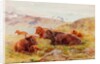 Highland Landscape with Cattle by John Isaac Richardson