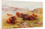 Highland Landscape with Cattle by John Isaac Richardson