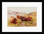 Highland Landscape with Cattle by John Isaac Richardson