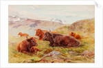 Highland Landscape with Cattle by John Isaac Richardson