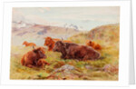 Highland Landscape with Cattle by John Isaac Richardson