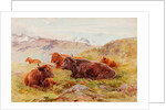 Highland Landscape with Cattle by John Isaac Richardson