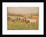 Two Horses and a Circus Van by John Atkinson