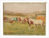 Two Horses and a Circus Van by John Atkinson