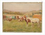 Two Horses and a Circus Van by John Atkinson