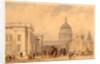 The Post Office, St Martins le Grand, London, with St Paul's in the Distance by William Clarkson Stanfield